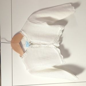 Julius Berger Infant Girls 18M White Scalloped Edge Bolero Sweater Long Sleeve